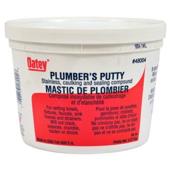 Oatey 48004 Plumbers Putty, Solid, Off-White, 2 kg Plastic Container