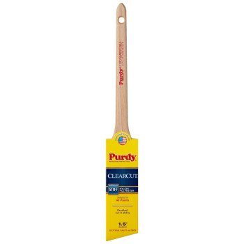 Purdy Clearcut 144080115 Paint Brush, 1-1/2 in W, Angle Trim Brush, Nylon/Polyester Bristle, Rattail Handle