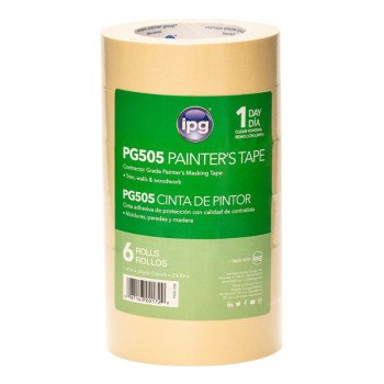 IPG PG505.122R Masking Tape, 60 yd L, 1.41 in W, Paper Backing, Beige