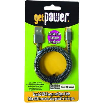 GetPower GP-USB-BRM USB Charging and Sync Cable, 3 ft L