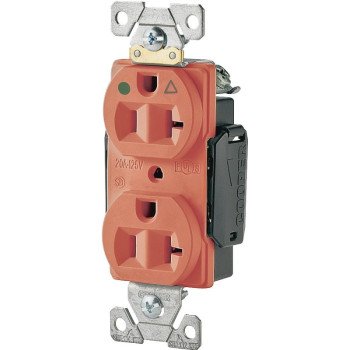 Eaton Cooper Wiring IG8300 IG8300RN Duplex Receptacle, 2 -Pole, 20 A, 125 V, Back, Side Wiring, NEMA: 5-20R