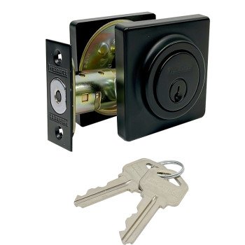 ProSource DD9 Series DD9X92-SP5V24 Deadbolt, 3 Grade, Brass Key , Metal, Matte Black, 2-3/8, 2-3/4 in Backset