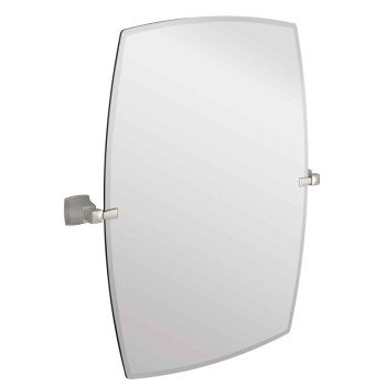 Moen Boardwalk Series Y3292BN Mirror, Rectangle, 22.79 in W, 26 in H, Brushed Nickel Frame, Post Mounting