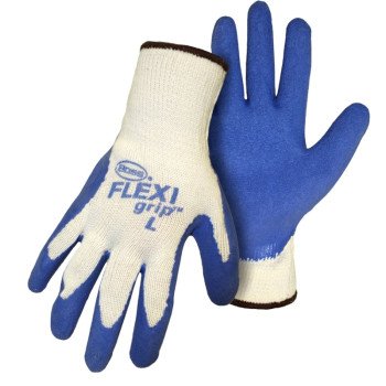 Boss 8426L-3 String Gloves, L, Flexible Knit Wrist Cuff, Cotton/Poly/Latex, Blue