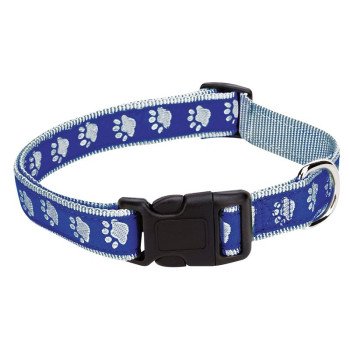 Casual Canine ZA8871 06 19 Dog Collar, 6 to 10 in L Collar, 3/8 in W Collar, Nylon, Blue, Two Tone Paw Print