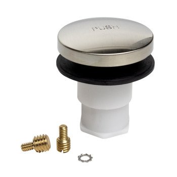 Plumb Pak K863-51DSBN Foot Lok Stop, Metal, Silver, Brushed Nickel, For: 3/8 in or 5/16 in Threaded Drain Strainers