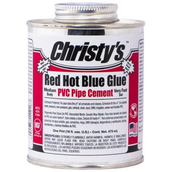 Christy's RH-RHBV-PT-24 Solvent Cement, 1 pt, Can, Medium Syrupy Liquid, Blue