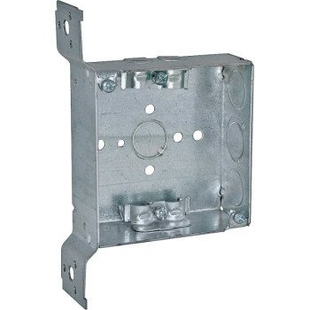 Raco 223 Welded Box with NMSC Clamp, 2-Gang, 4-Knockout, 1/2 in, 1/2 to 3/4 in, Steel, Gray, Pre-Galvanized