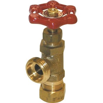 B & K ProLine Series 102-033 Boiler Drain Valve, 1/2 in Connection, Compression x Hose, 125 psi Pressure, Brass Body