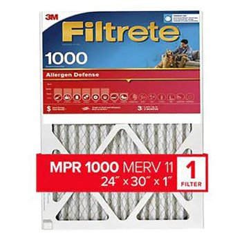 Filtrete AL13-4 Air Filter, 24 in L, 30 in W, 11 MERV, 1000 MPR, Polypropylene Frame