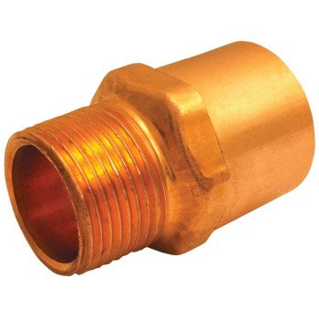 aqua-dynamic 9001-032 Pipe Adapter, 1/2 x 3/8 in, Sweat x Male, Copper