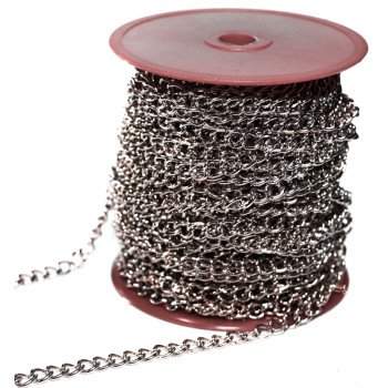 Baron 7209 Twist Link Chain, #90, 82 ft L, 9 lb Working Load, Nickel