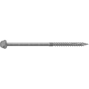 Camo 0368240 Structural Screw, 1/4 in Thread, 6 in L, Hex Head, Hex Drive, Sharp Point, Hot-Dipped Galvanized, 10