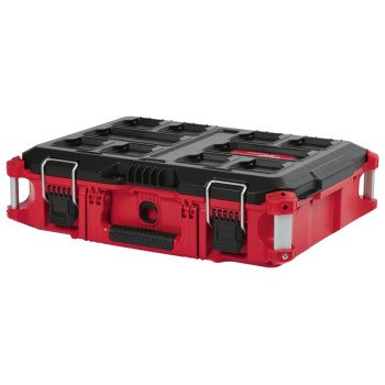 Milwaukee PACKOUT 48-22-8424 Tool Box, 75 lb, Plastic, Red, 22.1 in L x 16.1 in W x 6.6 in H Outside