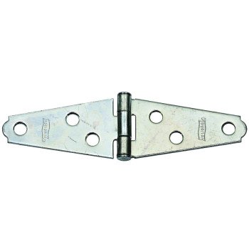 National Hardware N127-357 Strap Hinge, 1-1/16 in W Frame Leaf, 0.05 in Thick Leaf, Steel, Zinc, 18 lb