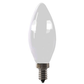 Feit Electric BPCTF60/950CA/FIL/2 LED Bulb, Decorative, B10 Lamp, 60 W Equivalent, E12 Lamp Base, Dimmable, Frosted