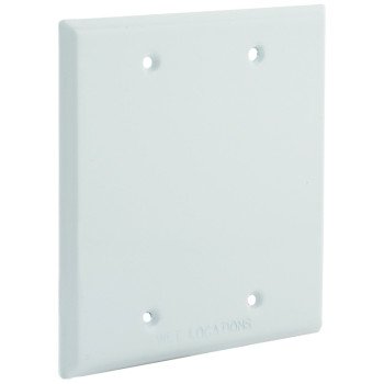 Hubbell 5175-1 Cover, 4-1/2 in L, 4-1/2 in W, Metal, White, Powder-Coated