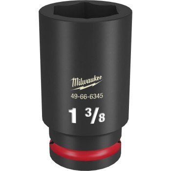 Milwaukee SHOCKWAVE Impact Duty Series 49-66-6345 Deep Impact Socket, 1-3/8 in Socket, 3/4 in Drive, Square Drive