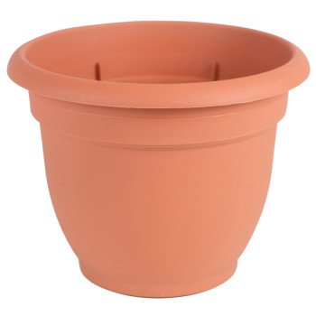 Bloem 20-56108 Planter, 8 in Dia, 7 in H, 8-3/4 in W, Round, Plastic, Terra Cotta