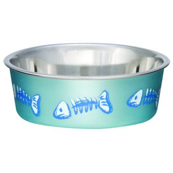 Loving Pets 7750 Cat Bowl, 0.5 pt Volume, Stainless Steel, Blue