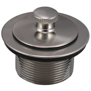 Plumb Pak PP62-3DSBN Lift and Turn Style Tub Drain Plug with Strainer, Brushed Nickel