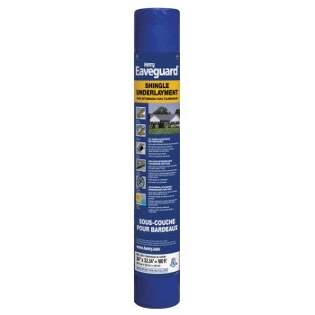 Eaveguard HE740915 Roofing Underlayment, 33.3 ft L, 3 ft W, Asphalt