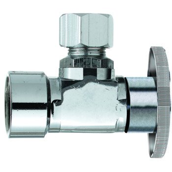 Plumb Pak PP20051LF Shut-Off Valve, 1/2 x 3/8 in Connection, FIP x Compression, Brass Body