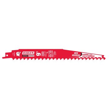 Diablo Demo Demon DS0903CPC Reciprocating Saw Blade, Applicable Materials: Wood, 1 in W, 9 in L, 3 TPI