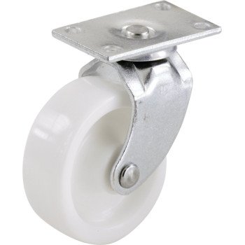 Shepherd Hardware 9041 Swivel Caster, 2 in Dia Wheel, Plastic Wheel, White, 60 lb