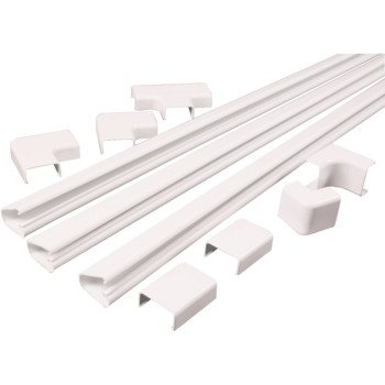 Wiremold C210 Cord Channel Kit, PVC, White