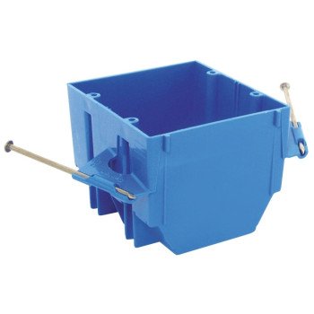 Carlon B232A-UPC Outlet Box, 2 -Gang, PVC, Blue, Captive Nail Mounting