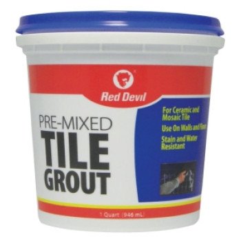 Red Devil 0424 Tile Grout, White, 1 qt Tub