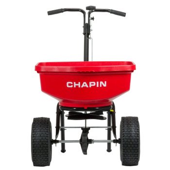 Chapin 8301C Contractor Turf Spreader, 80 lb, Powder-Coated Steel Frame, Poly Hopper, Pneumatic Wheel