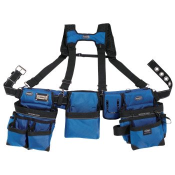 Bucket Boss 55185-RB Framer's Rig, 52 in Waist, Poly Fabric, Royal Blue, 29-Pocket