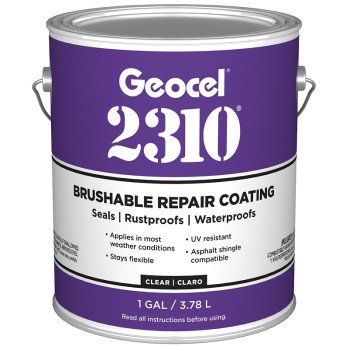 Geocel 2310 Series GC65300 Brushable Repair Coating, Liquid, Crystal Clear, 1 gal, Can