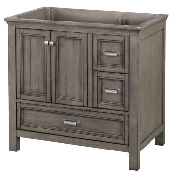 Craft + Main Brantley Series BAGV3622D Vanity, Wood, Distressed Gray, 2-Cabinet Door, 3-Drawer