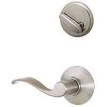 Schlage F59ACC619LH Handleset Interior Trim, 1 Grade, Mechanical Lock, Metal, Satin Nickel, Lever Handle, Residential