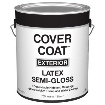 Valspar 044.0000755.007 Exterior House Paint, Semi-Gloss, White, 1 gal