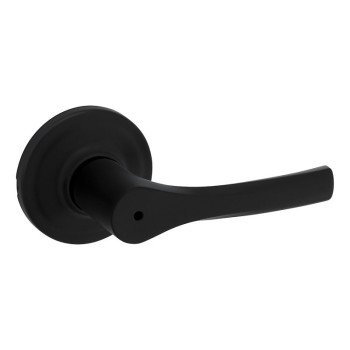 Weiser Elements Henley 9GLC3310-082 Privacy Door Handle, Transitional Design, Lever Handle, Matte Black, Zinc