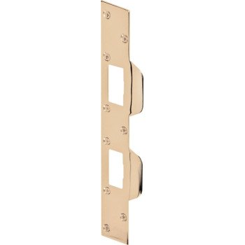 Defender Security U 9427 Combination Door Strike Plate, 11 in L, 1-5/8 in W, Steel, Brass