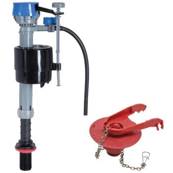 Fluidmaster PerforMAX K-400H-039-T14 Fill Valve and 2 in Flapper Repair Kit, 1.28, 1.6 gpf, Plastic Body, Multi-Color, Anti-Siphon: Yes