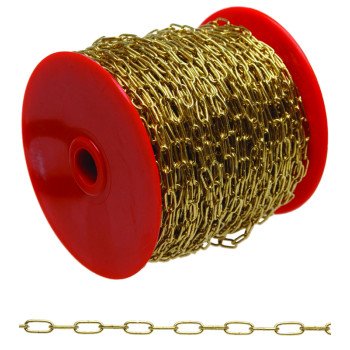 Campbell 0710517 Clock Chain, 5, 82 ft L, 10 lb Working Load, Brass