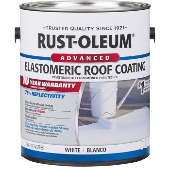 Rust-Oleum 750 Series 301903 Elastomeric Roof Coating, White, 0.9 gal, Liquid