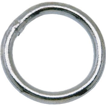 Campbell T7660841 Welded Ring, 200 lb Working Load, 1-1/4 in ID Dia Ring, #4 Chain, Steel, Zinc