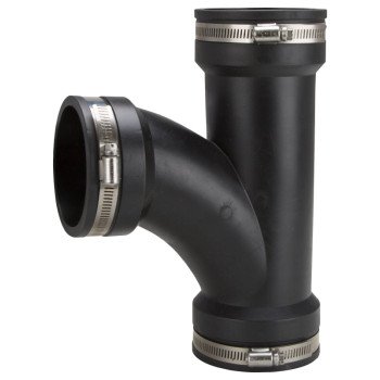 ProSource QT-300 Flexible Pipe Tee, PVC, Black