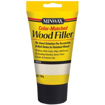 Minwax 448540000 Wood Filler, Solid, White, 6 oz Tube