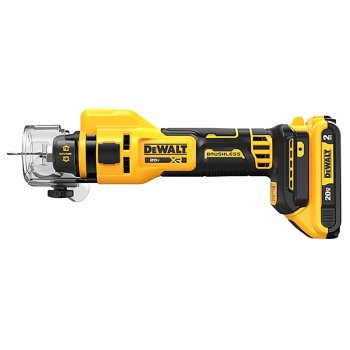 DEWALT DCE555D2 Drywall Cut-Out Tool Kit, Battery Included, 20 V, Keyless Chuck, 26,000 rpm Speed