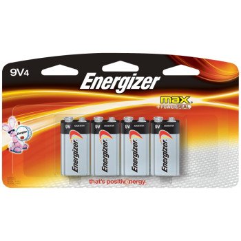 Energizer 522BP-4H Battery, 9 V Battery, 625 mAh, Alkaline, Manganese Dioxide, Zinc