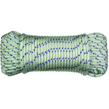 Ben-Mor 60012 Rope, 1/4 in, 100 ft L, Polyester, Blue/White