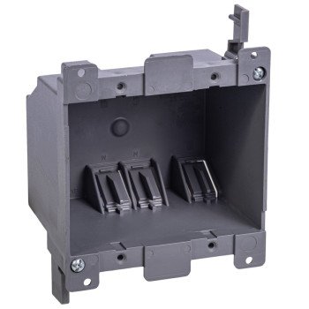 Gardner Bender BOX-RD25 Switch/Outlet Box, Standard Outlet, 2-Gang, 6-Knockout, PVC, Gray, In-Wall Mounting